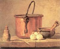 Chardin, Jean Baptiste Simeon - Copper Cauldron with Three Eggs